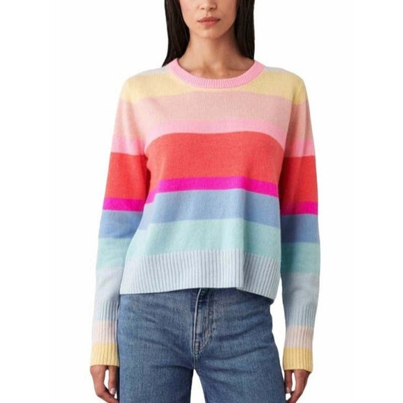 White + Warren Sweaters - White + Warren 100% Cashmere Colorful Striped Women's Sweater, Large